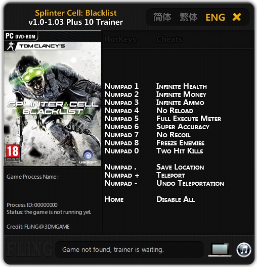 splinter cell blacklist cheat engine