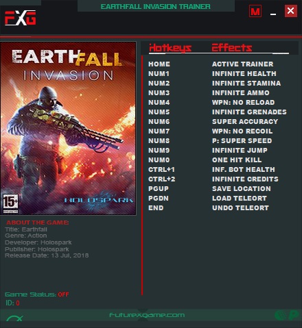 Earthfall Invasion Trainer Free Download