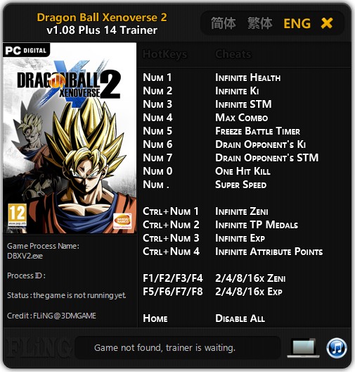Dragon Ball Xenoverse 2 Trainer Free Download