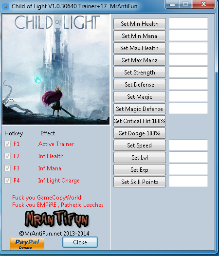 Child of Light Trainer Free Download