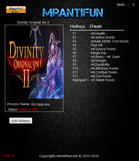 Divinity Original Sin 2 Definitive Edition Trainer