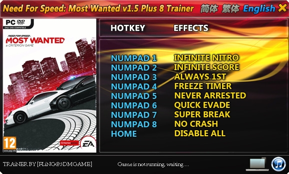 Need for Speed Most Wanted 2012 Trainer Free Download