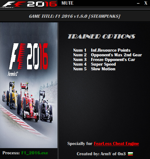 F1 2016 Trainer Free Download